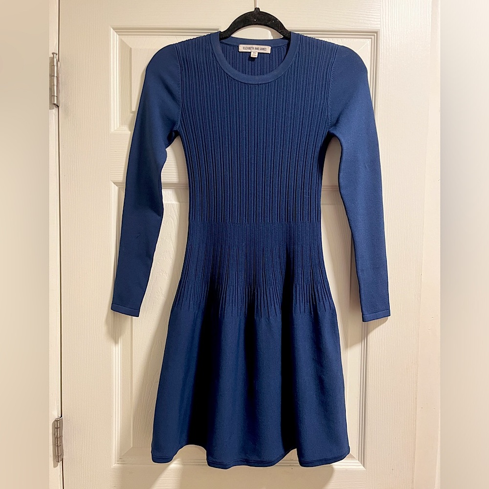 Elizabeth and James Navy Blue Women’s Tao Ribbed Mini Dress